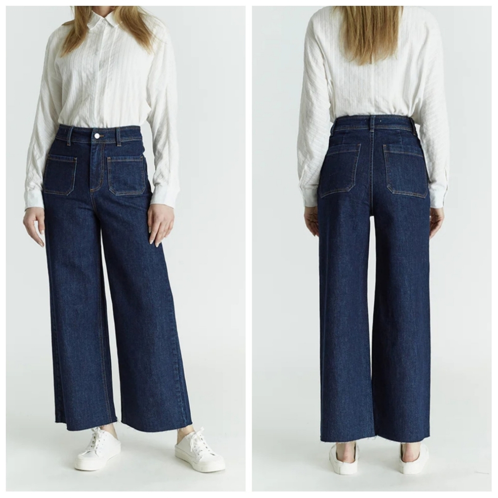 Women's Dark Blue Wide Leg Jeans